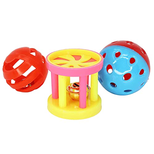 Ranuw Birds Plastic Plaything 3pcs Set Includes & Dumbbell Papagei Toys Odor Free Tiny Colorful Training Toys For Birds Papagei Toys For Birds With Bells Cage Make A Noise von Ranuw