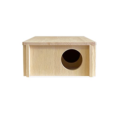 Ranuw Hamster Holzhaus Nistplatz Für Kleintiere Naturholz Für Spielhütte 2 Kammern Kauspielzeug Für Zwerghamster Schlitten Kleintierversteck Holz Holz von Ranuw