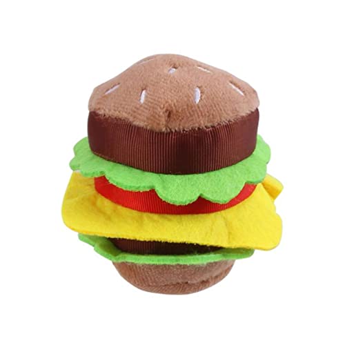 Ranuw Pet Dog Chew Toy For Small Dogs Plush Hamburger Toy Dogs Soft Teething Toy Aggressive Chewers Toy Puppy Gift Pet Supplies For Cats Dogs von Ranuw