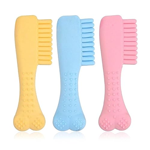 Ranuw Pet Dogs Toy Strong Hard Comb Shape Beißring Interaktives Silikon Hunde Molar Spielzeug Für Hunde Zahnreinigung Werkzeug Von Lebensmitteln Hunde Molar Spielzeug Einfache Reinigung Hunde Molar von Ranuw