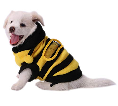 Ranvi Dog Bee Kostüm Pet Cute Hoodies Welpenkleidung Cat Bumblebee für kleine und mittlere Hunde(L) von Ranvi