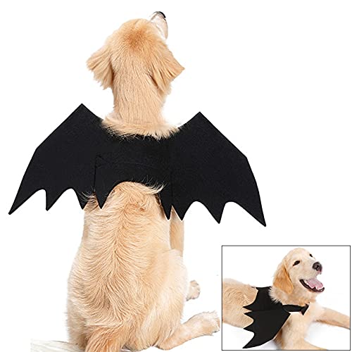 Ranvi Fledermausflügel für große Katzen Hunde, Hund Fledermausflügel Kostüm für Halloween Party Dekoration, Halloween Haustier Cosplay Dress Up Hundekostüm Bekleidungszubehör(L) von Ranvi