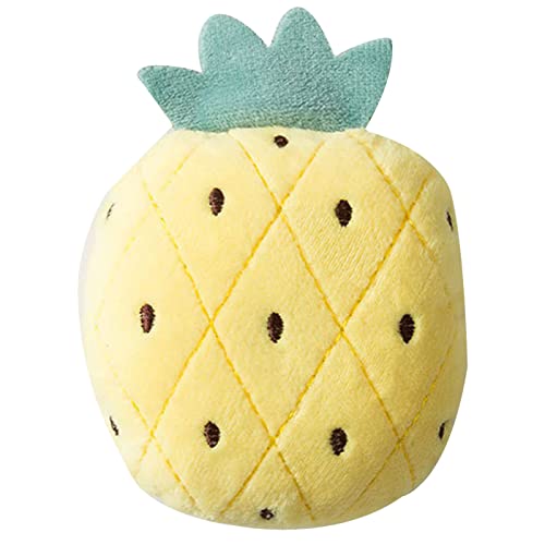 Ranvi Pet Dog Plush Vocal Toys Fruits Molar Chew Toys for Puppy Medium Small Dog Pets Squeaky Toys (Yellow) von Ranvi