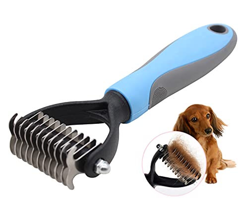 Ranvi Pet Grooming Tool-2-seitige Unterwolle-Rechen für Hunde und Katzen-Sicherer und effektiver Entfilzungskamm für Matten und Verwicklungen Entfernen(klein) von Ranvi