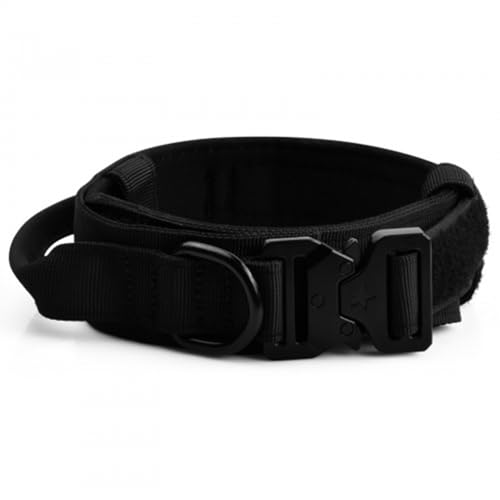 Hundehalsband, Hundehalsband Große Hunde, Halsband Hund Grosse Hunde, Taktisches Hundehalsband, Nylon Schwarz Taktisches Halsband für Training, Schwarz, M von Rapidbok