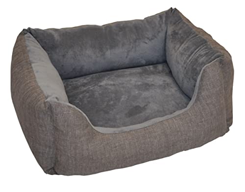 Rattani Deluxe Hundebett/Katzenbett Gr. 60 x 48 cm, Fb. Dark Gray, Hundekorb/Katzenkorb von Rattani