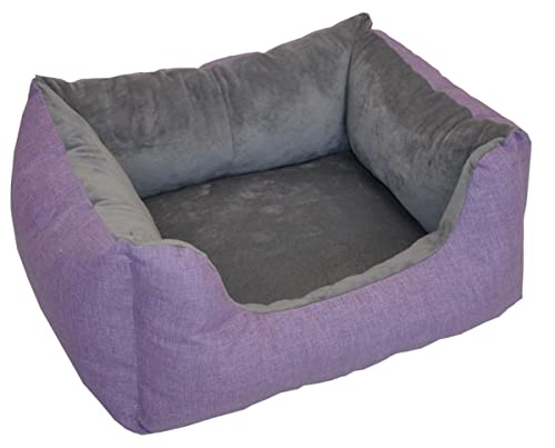 Rattani Deluxe Hundebett/Katzenbett Gr. 60 x 48 cm, Fb. Violett, Hundekorb/Katzenkorb von Rattani