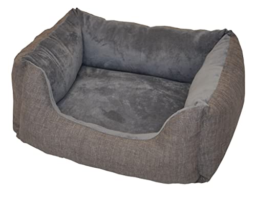 Rattani Deluxe Hundebett/Katzenbett Gr. 70 x 60 cm, Fb. Dark Gray, Hundekorb/Katzenkorb von Rattani