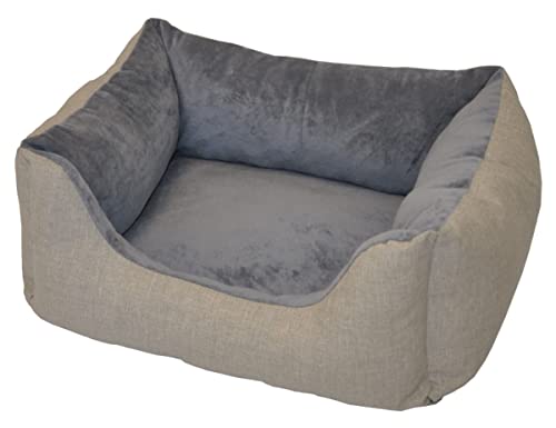 Rattani Deluxe Hundebett/Katzenbett Gr. 70 x 60 cm, Fb. Soft Gray, Hundekorb/Katzenkorb von Rattani