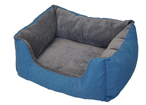 Rattani Deluxe Hundebett/Katzenbett Gr. 70 x 60 cm, Fb. Türkis, Hundekorb/Katzenkorb von Rattani