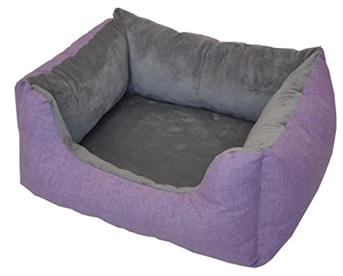 Rattani Deluxe Hundebett/Katzenbett Gr. 70 x 60 cm, Fb. Violett, Hundekorb/Katzenkorb von Rattani