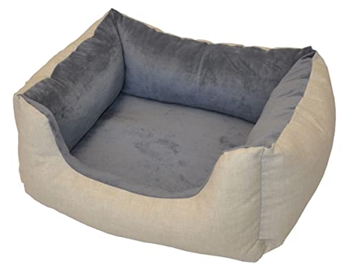 Rattani Deluxe Hundebett/Katzenbett Gr. 70 x 60 cm, Fb. beige, Hundekorb/Katzenkorb von Rattani