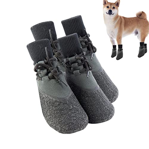 Hundesocken, 2 Paar rutschfeste, wasserdichte Hundesocken, verstellbare Hundestiefel gegen Lecken, Hund, Pfotenschutz für Hartholzböden, Socken für Welpen, Senioren, für Hartholzböden von Raxove