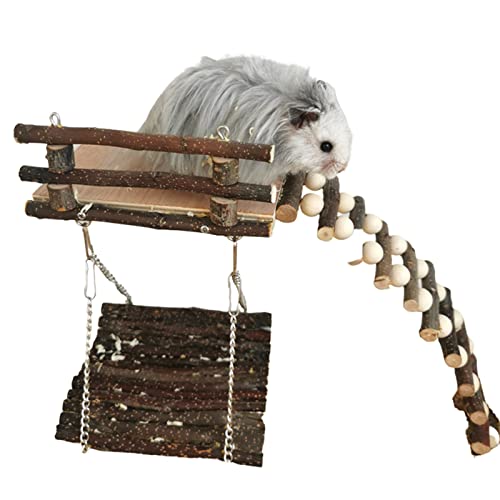 Raxove 2 Pcs Meerschweinchen-Spielplatzplattform - Holz-Zahnspielzeug-Zubehör für Meerschweinchen - Haustier-Kletterspielzeug für Hamster, Meerschweinchen, Chinchillas, Rennmäuse und Kleintiere von Raxove