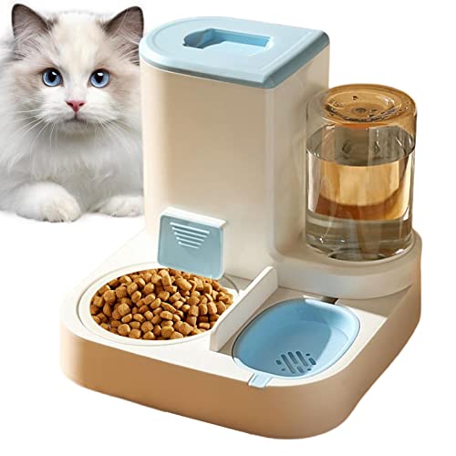 Raxove Automatischer Katzen- und Hundefutterspender mit Wasser- und Futternapf, Hundefutterspender Katzenwasserspender Set, für Katzen und Hunde, Katzenhunde-Futterspender für kleine und mittelgroße von Raxove