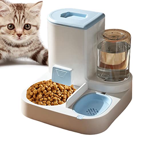 Raxove Automatischer Katzen- und Hundefutterspender mit Wasser- und Futternapf, Hundefutterspender Katzenwasserspender Set, für Katzen und Hunde, Katzenhunde-Futterspender für kleine und mittelgroße von Raxove