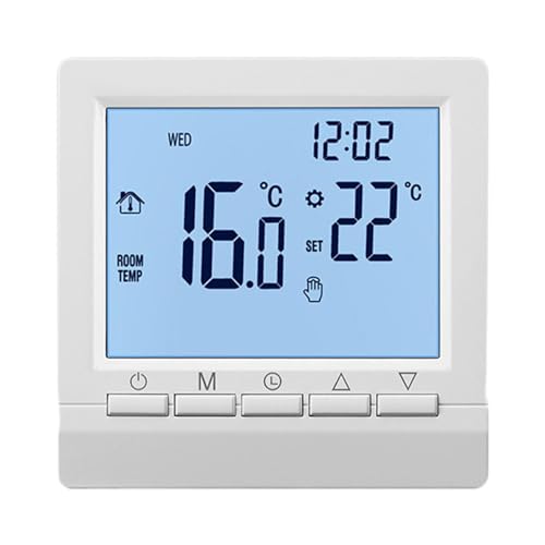 Raxove Batteriebetriebenes programmierbares Thermostat, praktisches und digitales programmierbares Thermostat, Slimline-Thermostat – Digitales programmierbares Thermostat für Häuser von Raxove