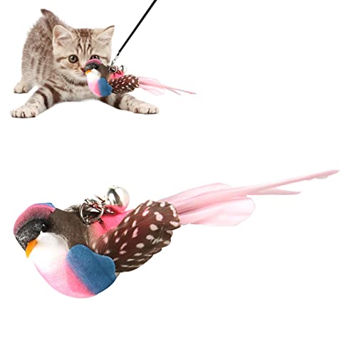 Raxove Bird Cat Toy, Bell Bird Cat Plush Toys Replacement Head for Cat Wand, Handmade Cat Toy Bird Replacement for Cat Wand, Cat Toys for Training Exercising Pet Cats, Easy to Replace von Raxove