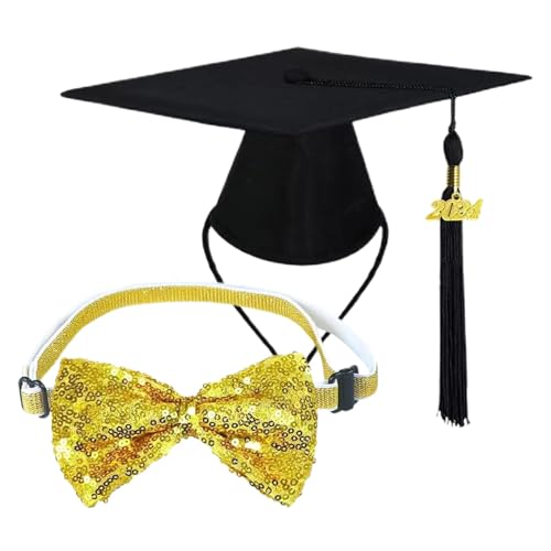 Raxove Hundeabschlusshut, Hundehut und Abschlusskleid | Bequemes und verstellbares Set für Abschlusshut und Fliege | Modische multifunktionale Hundekleidung aus Polyester für Raxove Hundeabschlusshut, Hundehut und Abschlusskleid | Bequemes und verstellbares Set für Abschlusshut und Fliege | Modische multifunktionale Hundekleidung aus Polyester für von Raxove