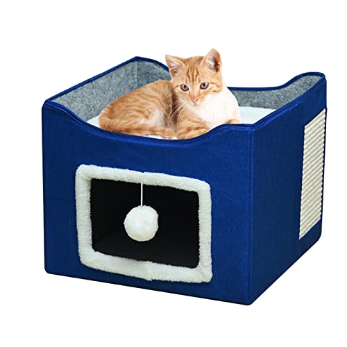 Raxove Indoor Pet Bed, Foldable Sofa Cats Bed, Warm and Soft Dog Cosy, Cat House Bed with Non Slip Bottom, Plush Puppy Kitten Cuddler Bed for Small Dogs and Cats von Raxove