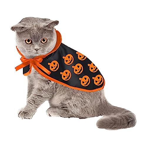 Raxove Katzen-Halloween-Kostüme, Kitty-Kostü für Katzen, Hundekleidung, Umhangform, Fledermausmuster, um Katzen, Kätzchen, Kaninchen und Hunden eine Halloween-Atmosphäre zu verleihen von Raxove