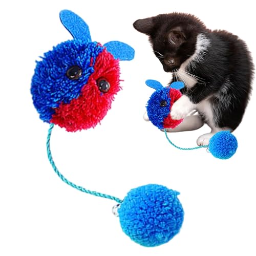 Raxove Katzenballspielzeug - Flauschige Plüschspielzeugbälle für Kätzchen,Tragbare Katzen-Fuzzy-Bälle, Katzen-Trainingsspielbälle für kleine Haustiere, Katzen und Hunde zum Training und Spielen von Raxove