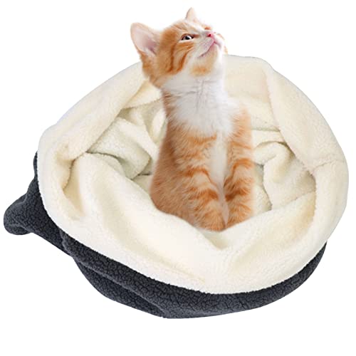 Raxove Katzenbett Höhle, bequemer Katzenschlafsack, Haustierschlafbett, waschbar, weiches Fleece-Höhlenbett für den Winter, warmes Bettnest für Katzen, Kätzchen, Welpen von Raxove