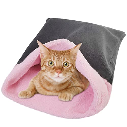 Raxove Katzenbett Höhle Bequemer Katzenschlafsack Haustier Schlafbett Waschbar Weiches Fleece Höhlenbett für Winter Warmes Bettnest für Katzen Kätzchen und Welpen von Raxove