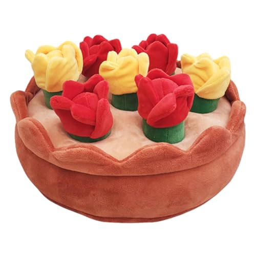 Raxove Schnüffelmatte für Hunde, Leckerli-Spender, Schnüffelunterlage, Schnüffelmatte für Hunde, Haustier-Fütterungsmatte für Hunde, interaktives Futterpuzzle gegen Langeweile, Tulpen-Design von Raxove