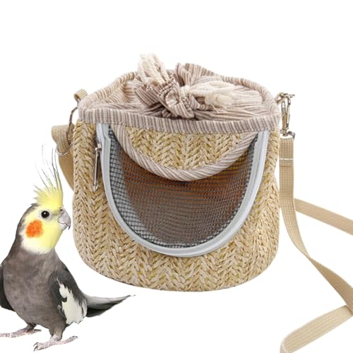 Raxove Vogeltragetasche,Vogeltrage-Reisetasche, Atmungsaktive Papageientrage zum Wandern, Vogelkäfig, Papageien-Reisekäfig mit Netzfenster-Design, Verstellbarer Schultergurt für Igel von Raxove