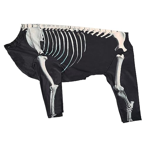 Skelett-Kostüm für Hunde, lässiges Hundekostü aus Baumwolle mit leuchtenden Knochen, Hundekostüme für Haustiere, Halloween-Skelett-Haustierkleidung, Overall für Haustiere, Halloween-Kostü zubehör von Raxove
