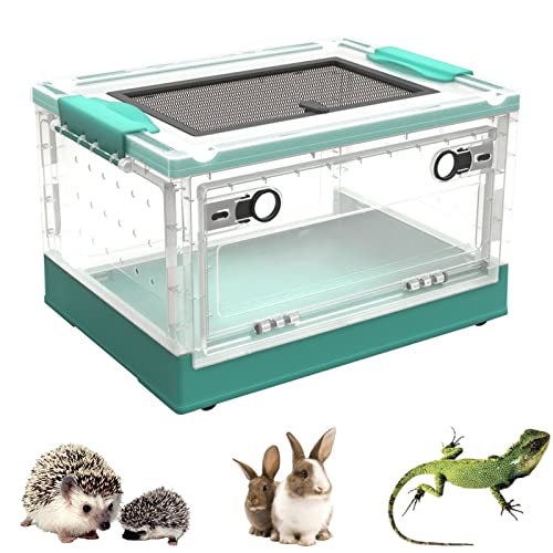 Terrarium für Reptilien, Glas, sicherer und Reptilien-Futterbehälter, transparentes Terrarium für Reptilien, mit Schiebetür oben, Habitat Screen Cage 15119 Zoll von Raxove