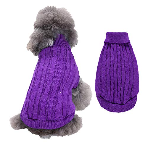 RayMinsin Hundepullover, warmer Haustierpullover, niedlicher Strick, einfarbig, für kleine Hunde, Mädchen und Jungen, Hundepullover Mäntel, warme Kleidung für Welpen, Kätzchen und Katzen von RayMinsino