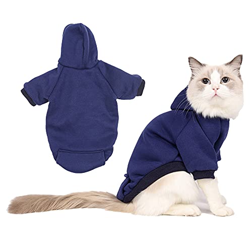 RayMinsino Haustier-Kleidung, einfarbiger Kapuzenpullover, Hundepullover, Katzen-Sportbekleidung, Teddy-Kleidung, geeignet für kleine und mittelgroße Hunde von RayMinsino