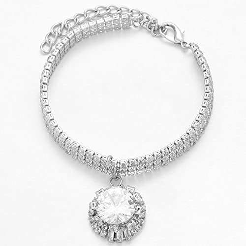 RayMinsino Haustierhalsband mit Diamant, verstellbar, Kristall, rund, Diamant, Hochzeit, Katzenhalsband, Hundehalsband, Dekoration für kleine und mittelgroße Haustiere von RayMinsino