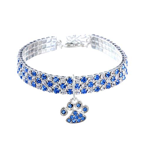 RayMinsino Haustierhalsband mit Diamanten, Verstellbarer Kristalldiamant elastischer Herzklauenanhänger Hochzeitskatze und Hund Kleiner Haustierhalskettenschmuck von RayMinsino