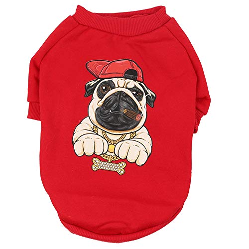 RayMinsino Hundebekleidung Rundhals Plus Fleece Pullover mit Cartoon Tier Muster geeignet für kleine und mittelgroße Haustierkleidung von RayMinsino