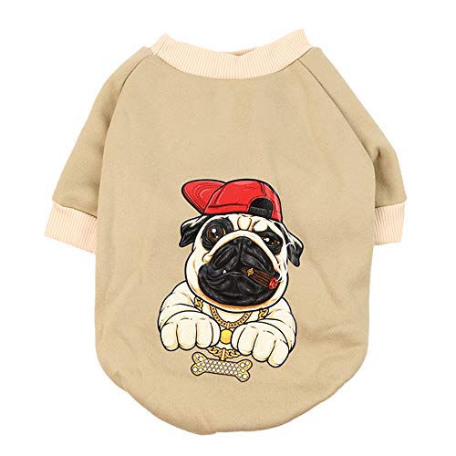 RayMinsino Hundebekleidung Rundhals Plus Fleece Pullover mit Cartoon Tier Muster geeignet für kleine und mittelgroße Haustierkleidung von RayMinsino