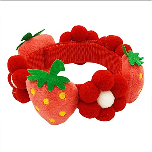 RayMinsino Hundehalsband, Wassermelone, Erdbeere, Ananas, Blumen-Halsband, niedlich, verstellbar, geeignet für kleine und mittelgroße Haustiere (24 - 29 cm) von RayMinsino