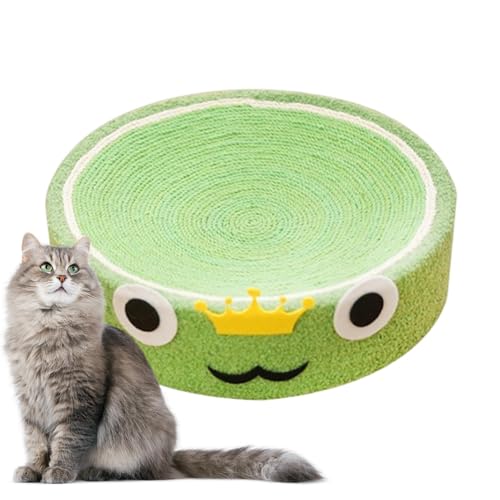 Cat Scratching Board Round - 40x40x10cm Katzenkratzbretter Rund, Obst-Katzenkratzer Sisal, Rundes Katzenbett Sisal, Krallenschärfendes Katzenspielzeug Mit Fruchtdesign, Green von Raypontia