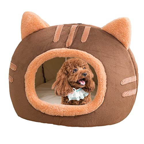 Katzenbett Flauschig - 40*40*32cm Katzennest Höhle Mit Hängendem Ball, Katzenhöhle Mit Hängespielzeug, Katzenhaus Isoliert Winterfest, Katzenhaus Winterfest Indoor, Katzennestchen Für Kleine Haustiere von Raypontia