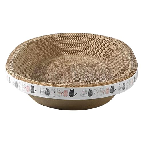 Kratzbretter Katze Rund - 43 * 26 * 8cm Wellpappe Katzenbett,2-in-1 Ovales Katzenbrett, Kratzbretter Katze Sisal, Kratzbretter Katze Pappe,katzenhaus Aus Wellpappe,Langlebige Und Umweltfreundliche von Raypontia