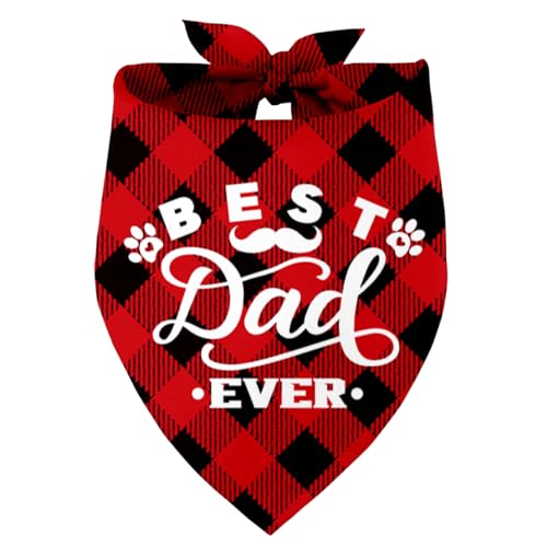 Best Dad Ever Hund Bandana, Papa Geschenk Hund Bandana, Haustier Schal Zubehör, Bedruckte Hund Bandanas Geschenk für Hund Geburtstag Weihnachten Vatertag Party Geschenk für Kleine Mittlere Große Hunde von Razpah