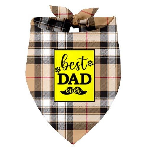 Best Dad Ever Hund Bandana, Papa Geschenk Hund Bandana, Haustier Schal Zubehör, Bedruckte Hund Bandanas Geschenk für Hund Geburtstag Weihnachten Vatertag Party Geschenk für Kleine Mittlere Große Hunde von Razpah