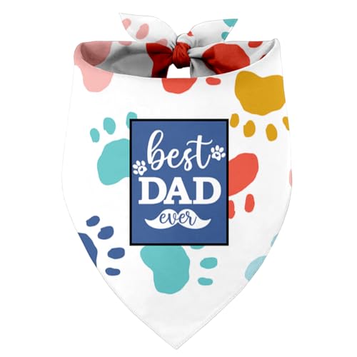 Best Dad Ever Hund Bandana, Papa Geschenk Hund Bandana, Haustier Schal Zubehör, Bedruckte Hund Bandanas Geschenk für Hund Geburtstag Weihnachten Vatertag Party Geschenk für Kleine Mittlere Große Hunde von Razpah