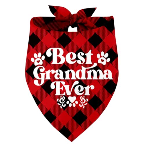 Best Grandma Ever Dog Bandana, Best Grandma Ever Gift, Pet Scarf Accessories, Printed Dog Bandanas Gift for Dog Lover Birthday or Christmas, for Small Medium Large Dogs (R5) von Razpah