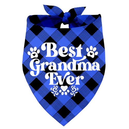 Best Grandma Ever Dog Bandana, Best Grandma Ever Gift, Pet Scarf Accessories, Printed Dog Bandanas Gift for Dog Lover Birthday or Christmas, for Small Medium Large Dogs (R6) von Razpah