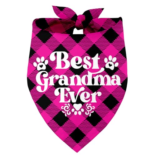 Best Grandma Ever Hundehalstuch, Best Grandma Ever Geschenk, Haustier Schal Zubehör, Bedruckte Hund Bandanas Geschenk für Hundeliebhaber Geburtstag oder Weihnachten, für kleine, mittelgroße und große von Razpah