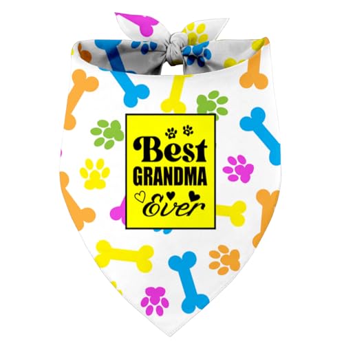 Best Grandma Ever Hundehalstuch, beste Oma aller Zeiten Geschenk, Haustier Schal Zubehör, bedruckte Hundehalstücher Geschenk für Hundeliebhaber Geburtstag oder Weihnachten, für kleine, mittelgroße und von Razpah