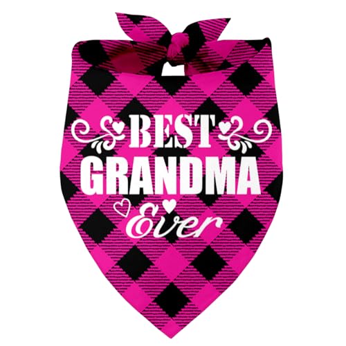 Best Grandma Ever Hundehalstuch, beste Oma aller Zeiten Geschenk, Haustier Schal Zubehör, bedruckte Hundehalstücher Geschenk für Hundeliebhaber Geburtstag oder Weihnachten, für kleine, mittelgroße und von Razpah